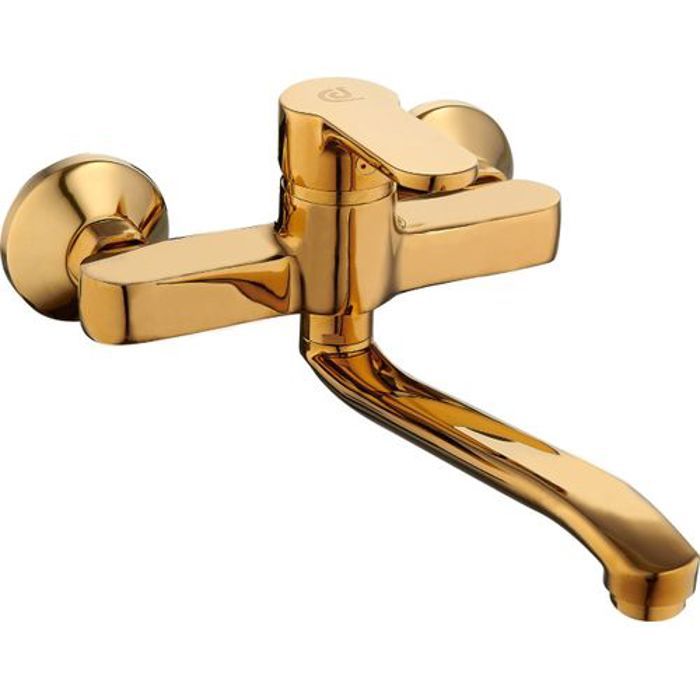 Robinet Mitigeur de cuisine chaude froide mural Gold, Haute Qualité