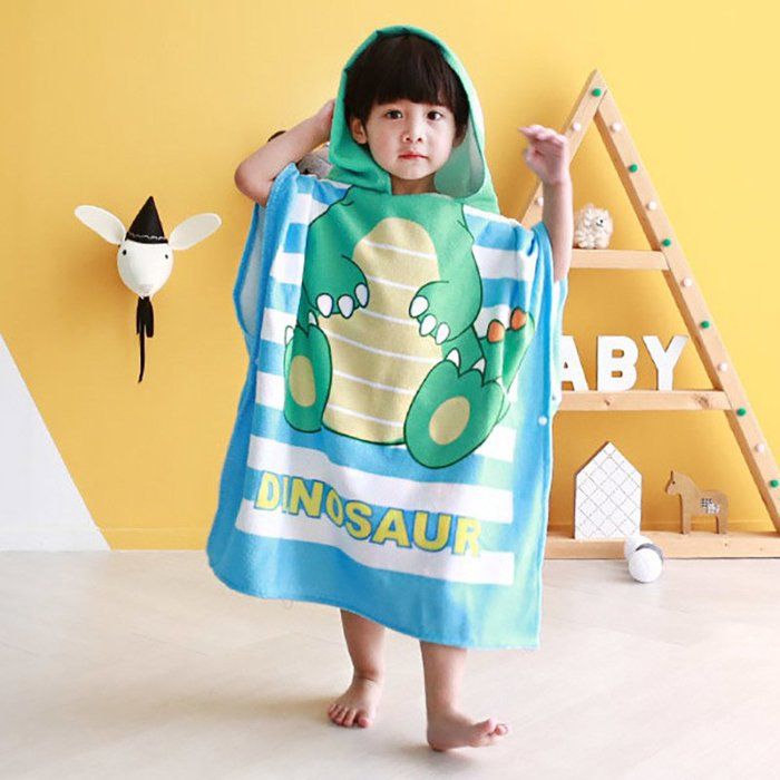 Serviette Enfant à Capuche - GENERIC - Dinosaure - Séchage Rapide - Lavable - Confortable