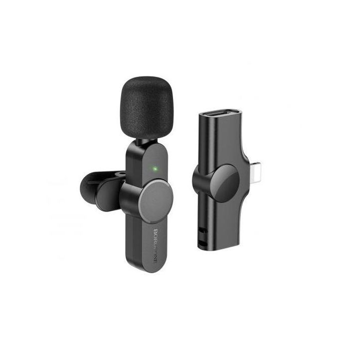 Borofone BFK12 Microphone sans fil Lavalier Trophy Lightning Durée d'enregistrement 6H Transmission sans fil 2.4G