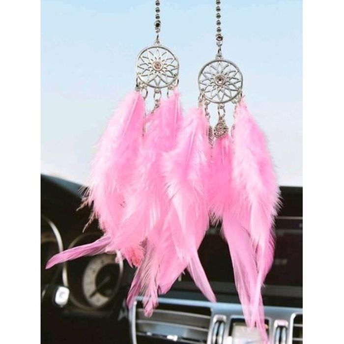 Attrapé-rêves Plume Fait Main Motif Loup Dream Catcher Mur