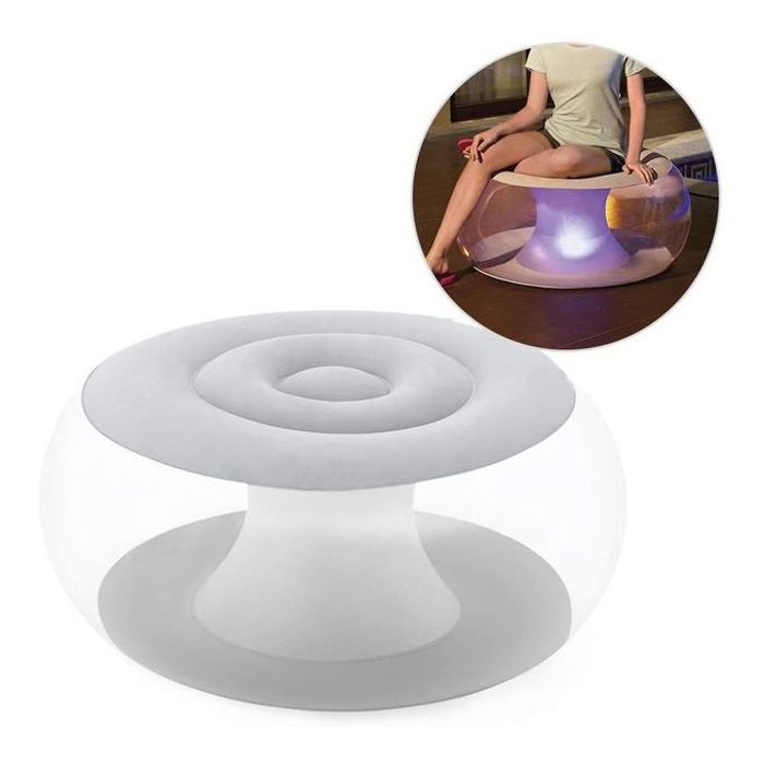 Bestway Pouf gonflable rond avec LED multicolore