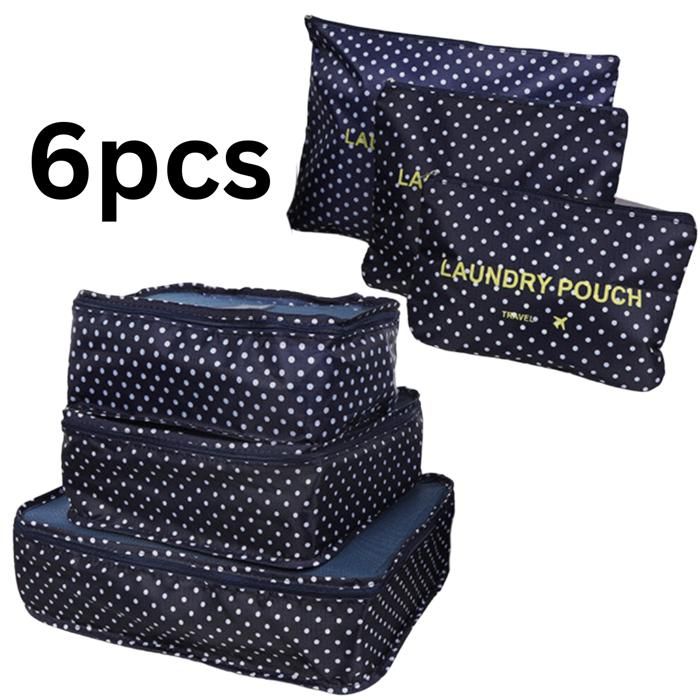 Set de 6 pochettes de rangement voyage pratiques et utile  pour organiser vos bagages .