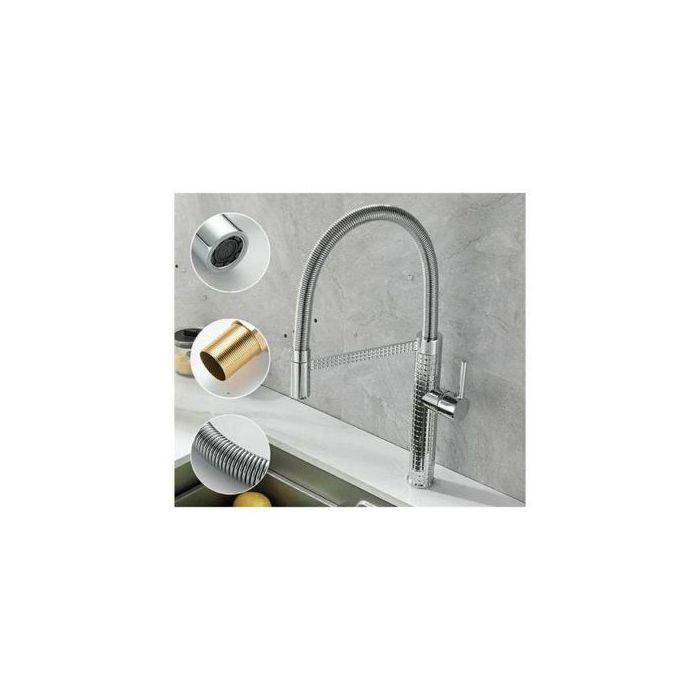 Mitigeur - Haute Gamme - Bec Flexible Rotatif - Métal - Chaud et Froid - Élégant