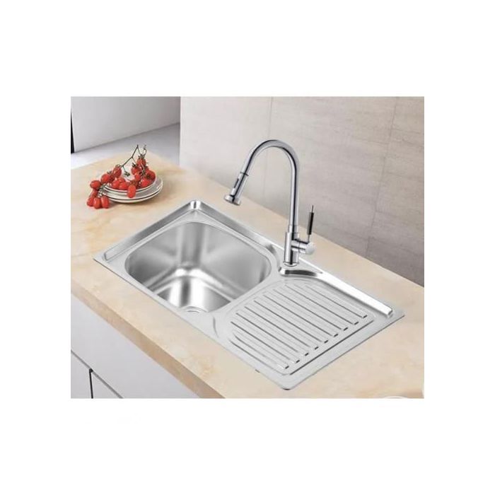 SM Évier cuisine inoxydable 76/45cm (Siffon gratuite);lavabo cuisine