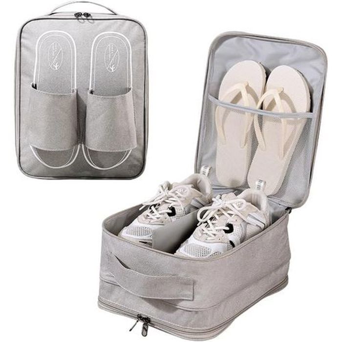 Sac Rangement à chaussures fermeture éclair à Double couche pour le voyage