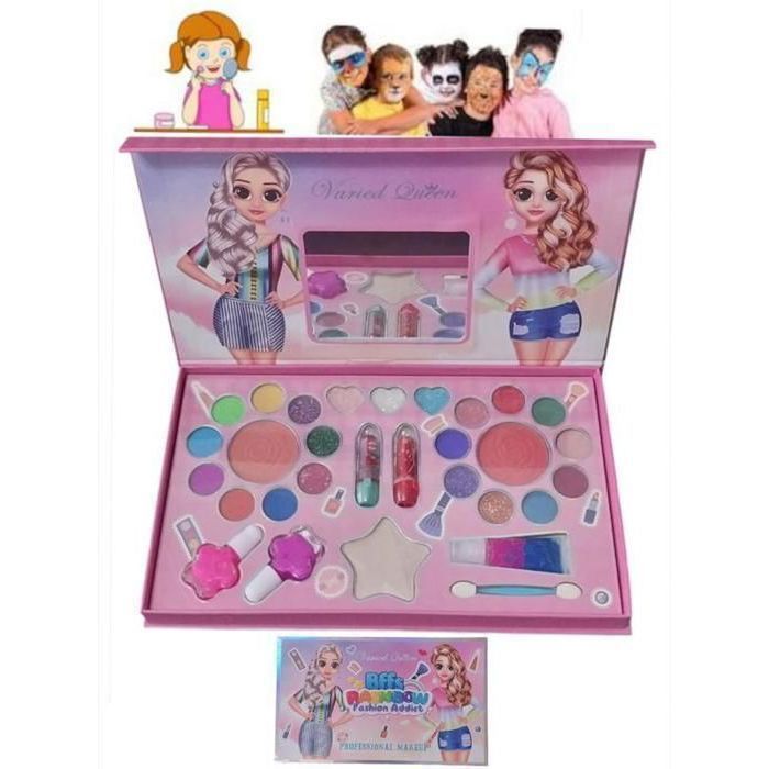 Palette de Maquillage pour Filles ,  Kit de Jeu de Cosmétiques pour Enfants. Ensemble de Maquillage non Toxique.