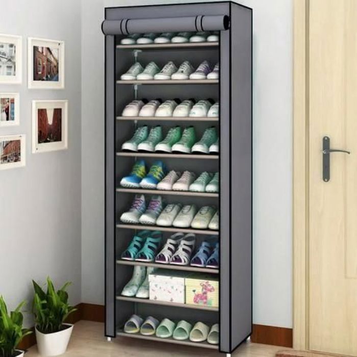 Étagère De Chaussures en Tissus - 27 paires - 9 étagères