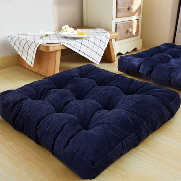 Coussin de sol - Velours - 60x60x8cm - Multicolore - Intérieur - Chic