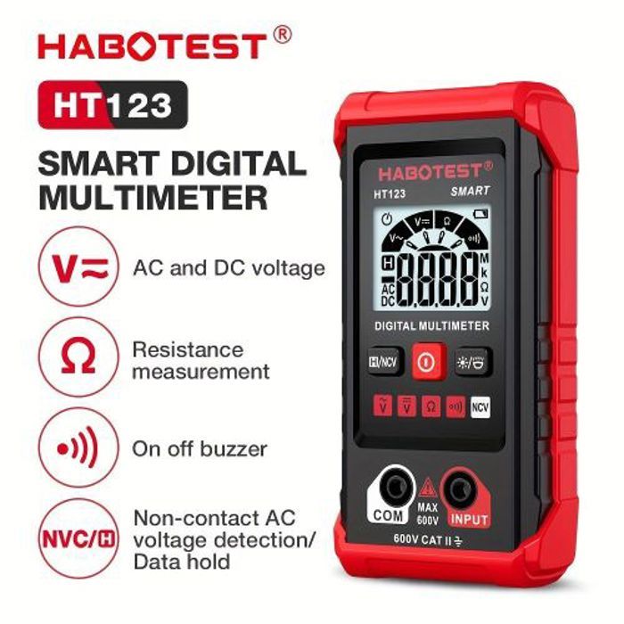 Aneng multimètre intelligent numérique HABOTEST HT123, mesure de tension 600V