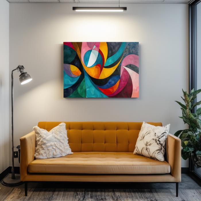 Tableau Décoratif Vagues Colorées 50x70 cm - Collection Lumières & Ombres