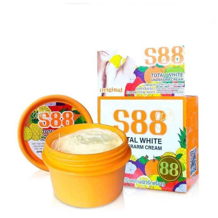 88 Total White – Anti-Odeurs & Teint Unifié – Crème Éclaircissante Aisselles