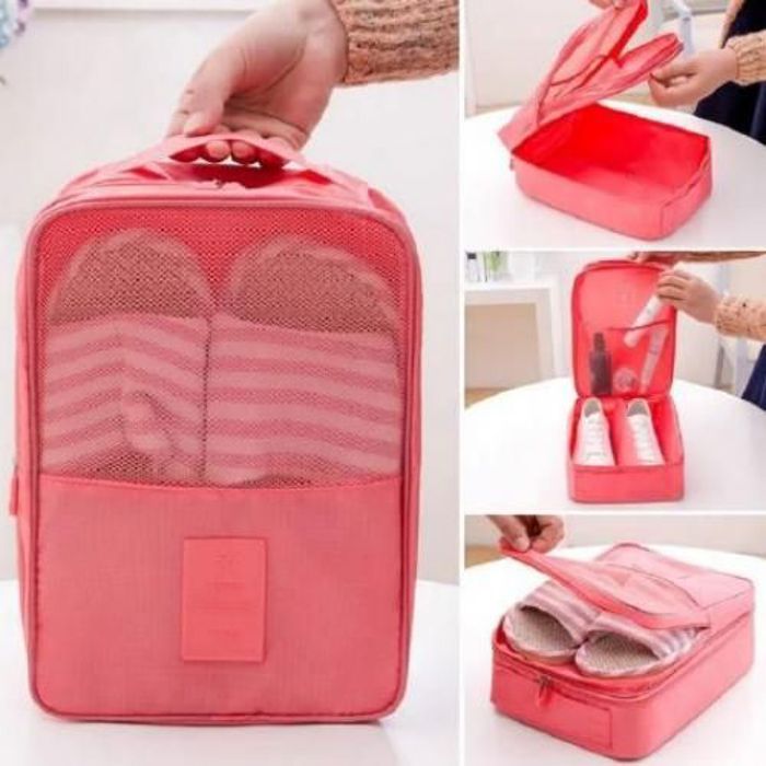 Sac à chaussures de voyage imperméable à double couche en maille
