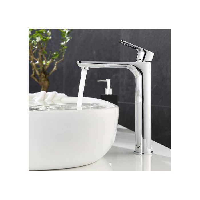 Robinet - Mitigeur - Lavabo à poser - Chromé - Laiton - Hauteur 23,5 cm