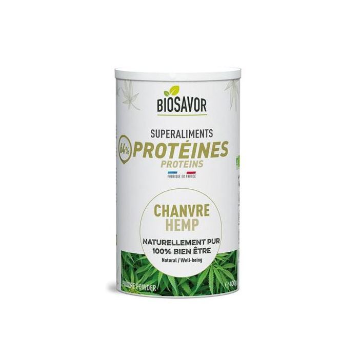 Biosavor Protéines de Chanvre Biologique en poudre - naturellement pur - 400g