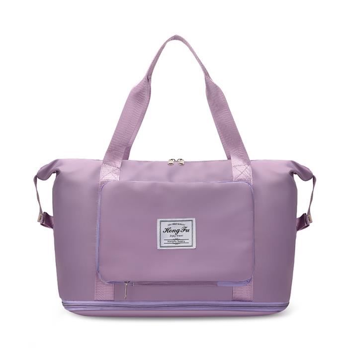Violet clair - Sac de voyage pliable grande capacité pour femme, sacs de sport décontractés pour femme, sac à
