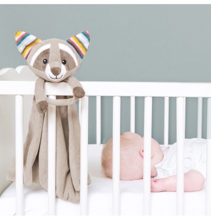 ROBIN the raccoon baby comforter with removable sound module