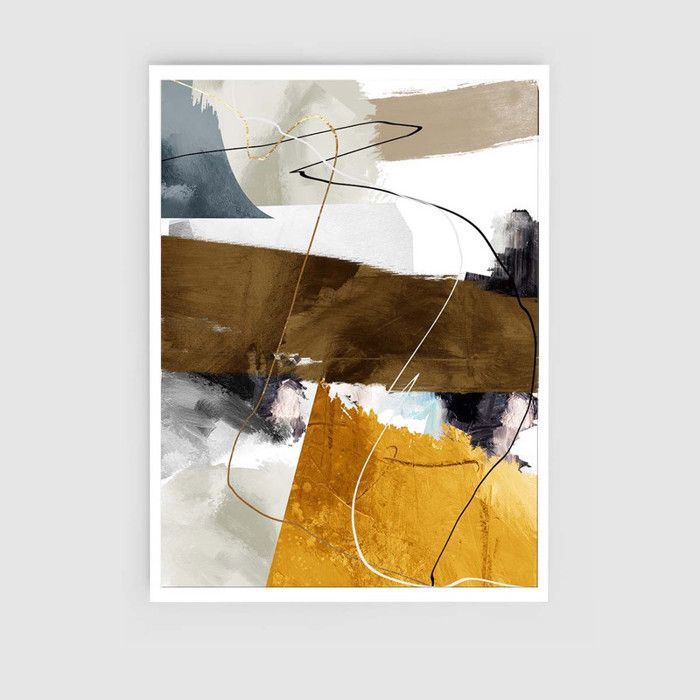 Tableau Décoratif - Reflets Luxueux - 60 x 90 cm - Multicolore - Cadre Blanc