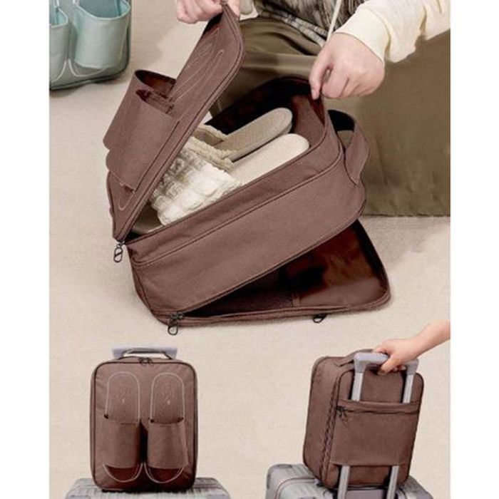 Sac Rangement à chaussures fermeture éclair à Double couche pour le voyage