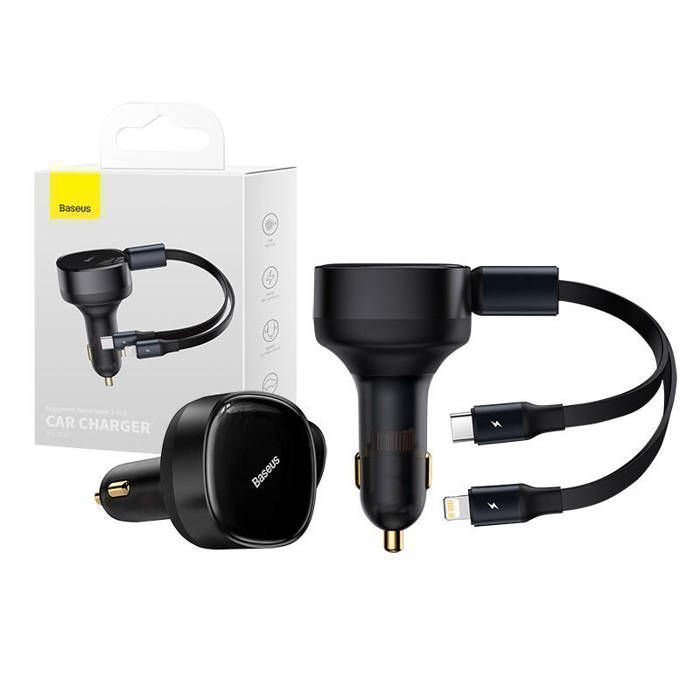 Chargeur de Voiture - Baseus - 2-en-1 - 30W - USB Type-C + Lightning - Charge rapide