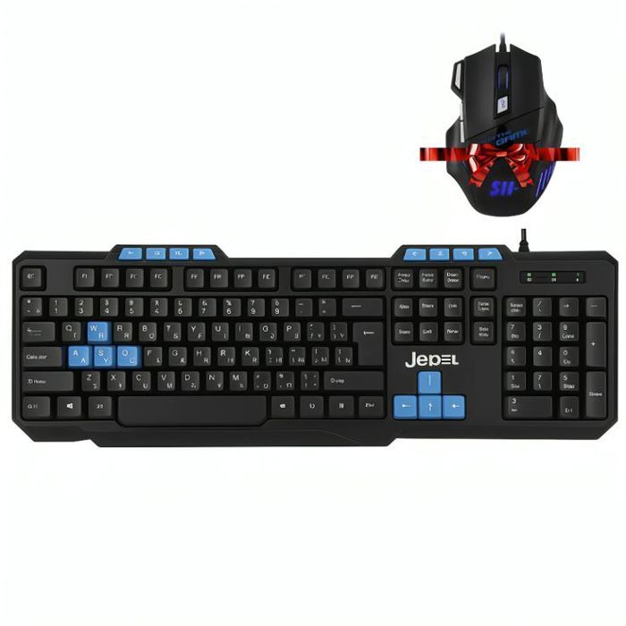 Clavier Gaming Multimédia Jedel K-518 + Souris Gaming SH M13 – Pack Complet pour Gamers