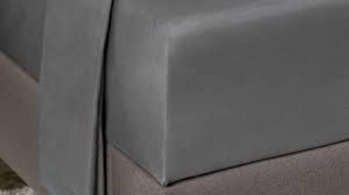 DRAP HOUSSE 300 FILS COTON PEIGNE EGYPTIEN - 200X200X35 - GRIS