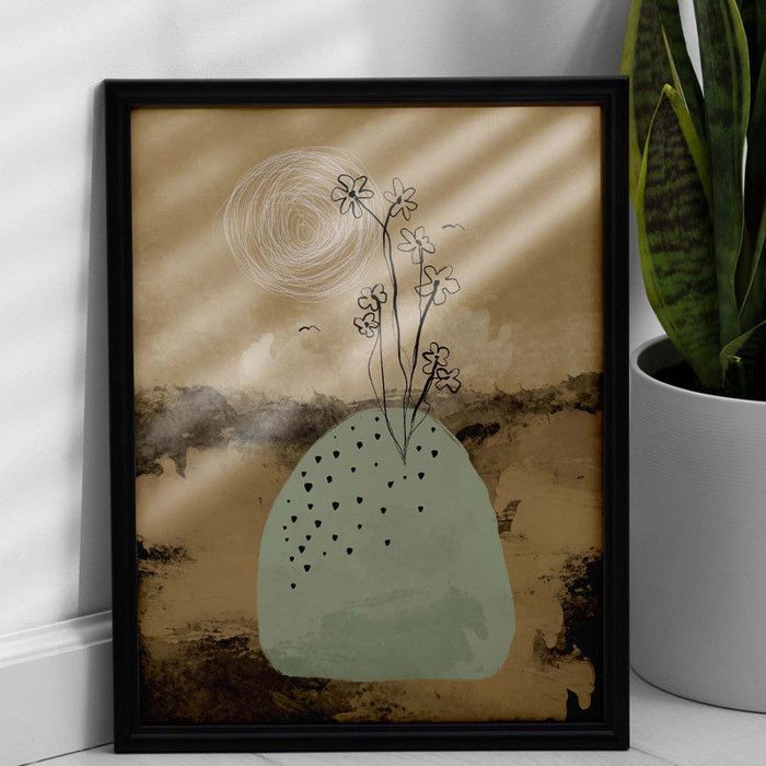 Tableau Abstrait Moderne : Abstractions Vibrantes -60 x 90 cm-Tableau Deco Cadre Noir
