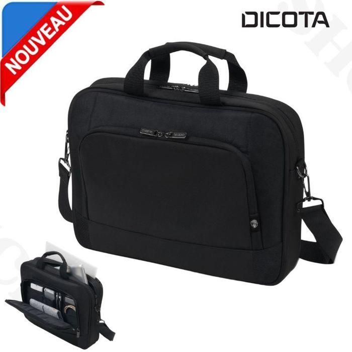 Sacoche Ordinateur Portable - DICOTA - Base Top Traveller - 15 pouces max - Noir - PET recyclé
