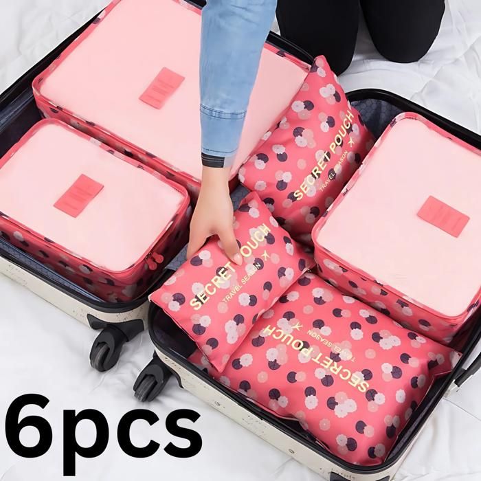 Set de 6 pochettes_de rangement voyage pratiques pour organiser vos bagages .