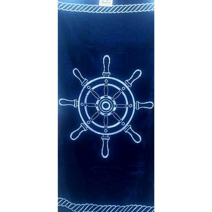 Drap de Plage en Velours Jacquard – 86 x 165 cm, 450 g