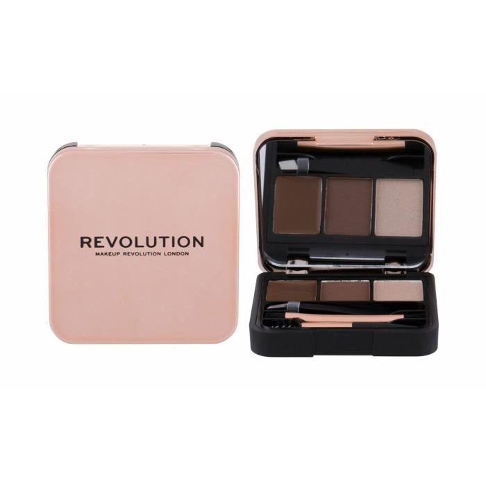 Crayon sourcils - Makeup Revolution - Brow Sculpt Kit - Brun Moyen - Palette compacte - Multifonctionnelle