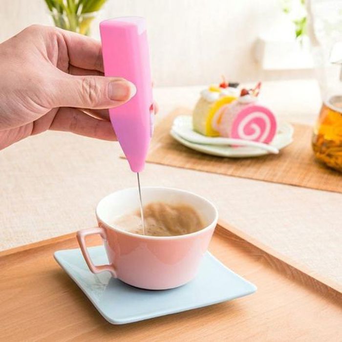 Mini mixeur plongeant à café ou lait batteur noir portable mini creamer crémier,Mixeur cappuccino, batteur à œufs électrique,
