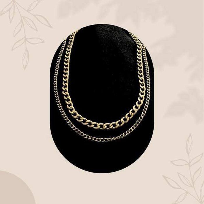 Collier Duo Topaze - Femme - Acier Inoxydable - Bijou Élégant - Accessoire de Mode - Durable