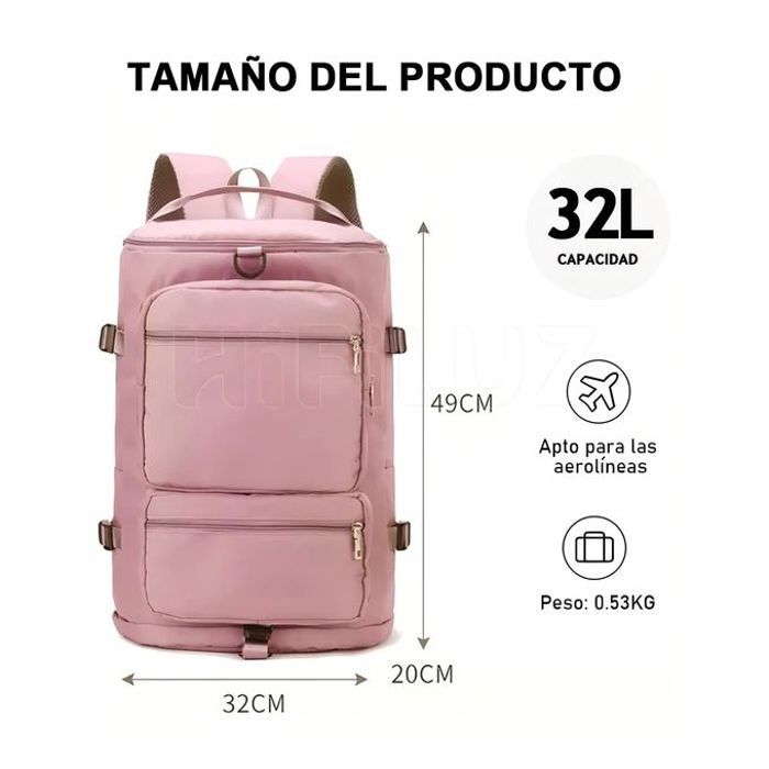 Sac à Dos de Voyage Grande Capacité Multifonction - Rose - Nylon - 2024