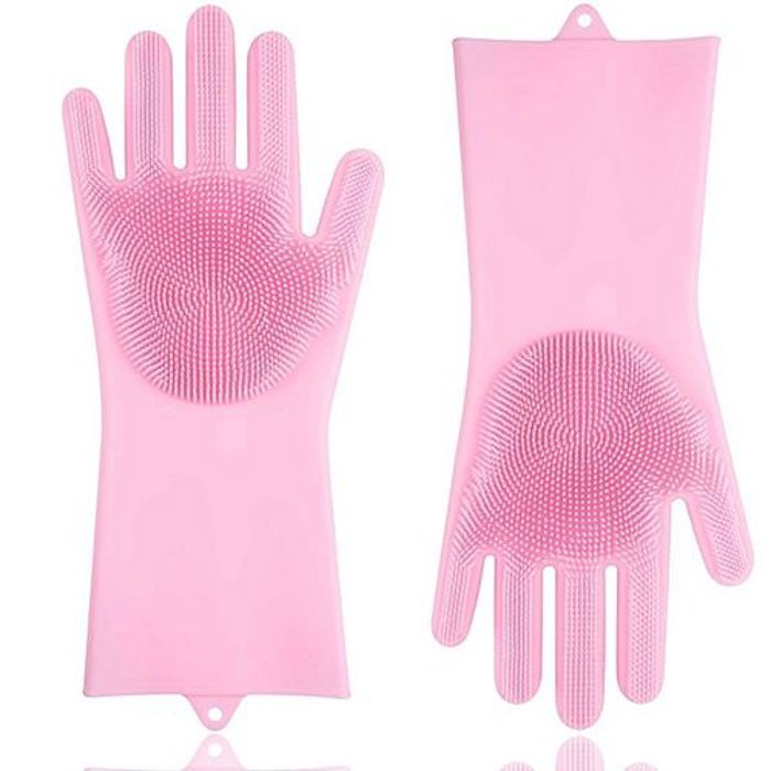 Gants de nettoyage - Non spécifié - Paire (2 pièces) - Silicone - Antidérapants - Résistants à la chaleur