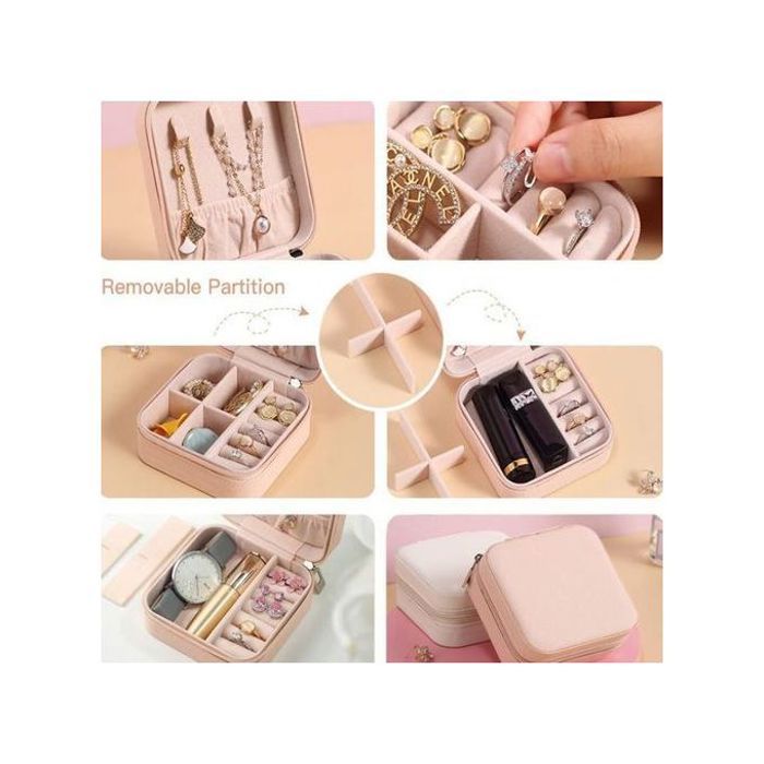 Boîte de Rangement pour Bijoux - Organisateur - Cuir PU - Portable - Compact - Design Élégant