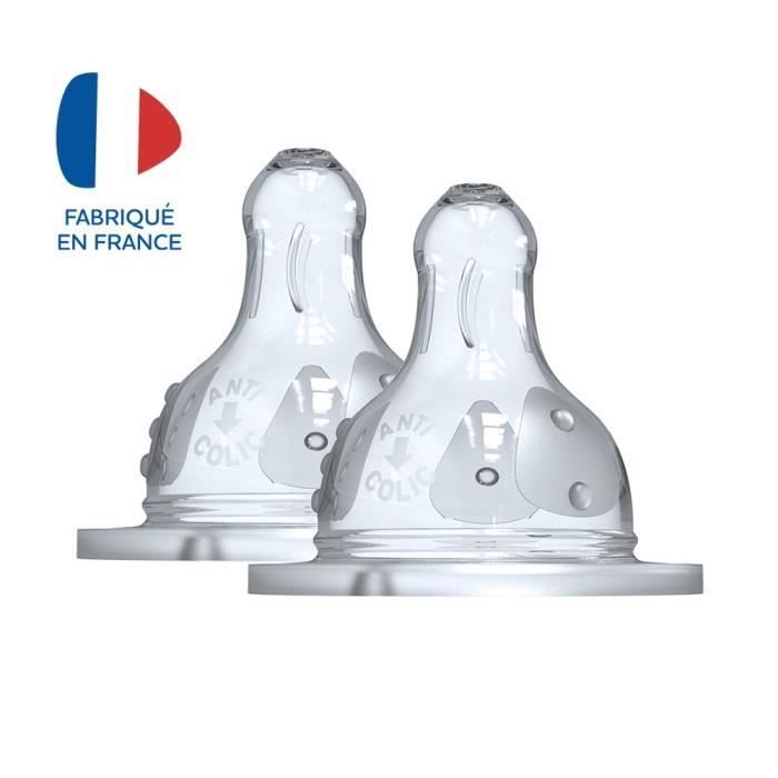 Tétine anti-colique DODIE - Initiation+ - Silicone - Débit 1 - Lot de 2