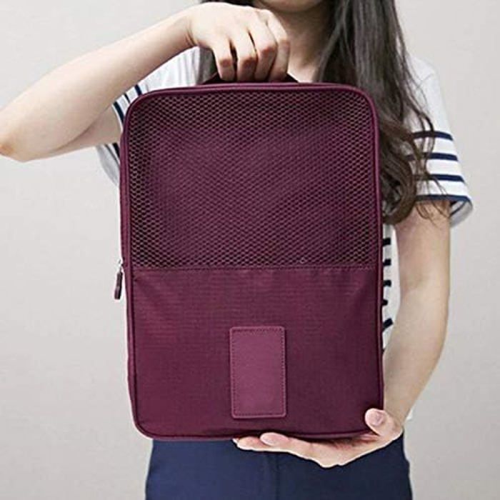 Sac à chaussures de voyage imperméable à double couche en maille