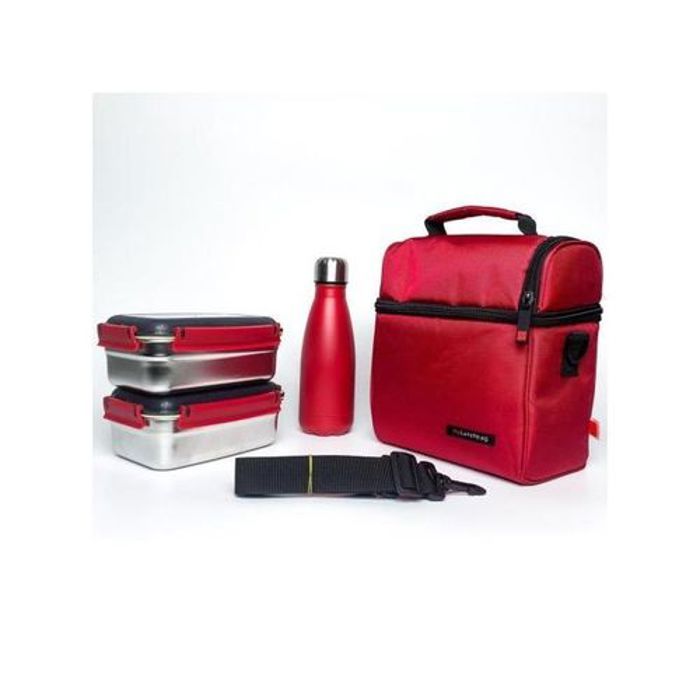 Porte manger lunch box sacs à repas pour enfant et adulte -rouge