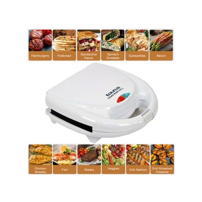 Taurus MIAMI GRILL Panini 22x11,5 cm Toaster Et Panini à Plaques Antiadhésives 750W