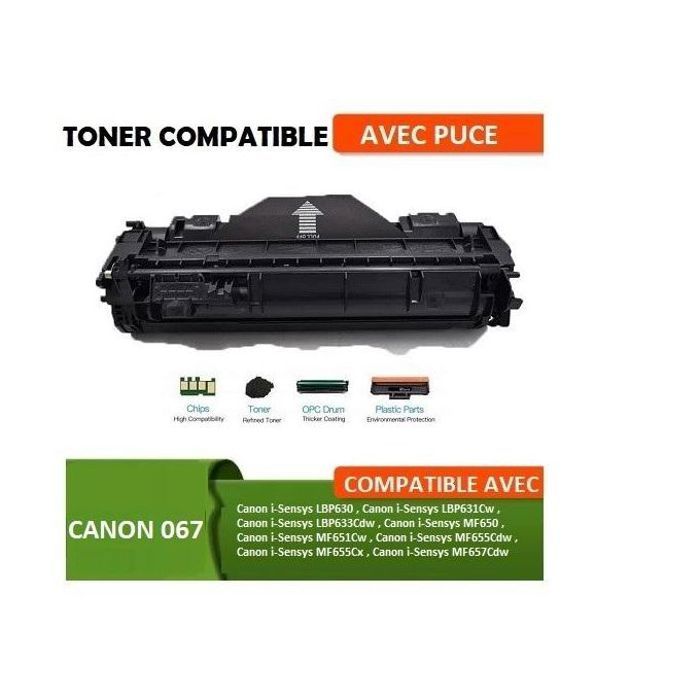 Toner Compatible - 067 JAUNE - Pour Canoni Sensys LBP630/631Cw/633Cdw -  - Résistant aux taches