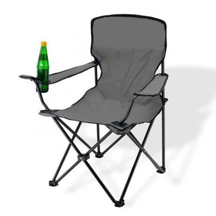 Chaise de Camping Pliable - MARQUE Inconnue - Acier Léger - Tissu Oxford - Porte-Gobelet Intégré - 1 Personne