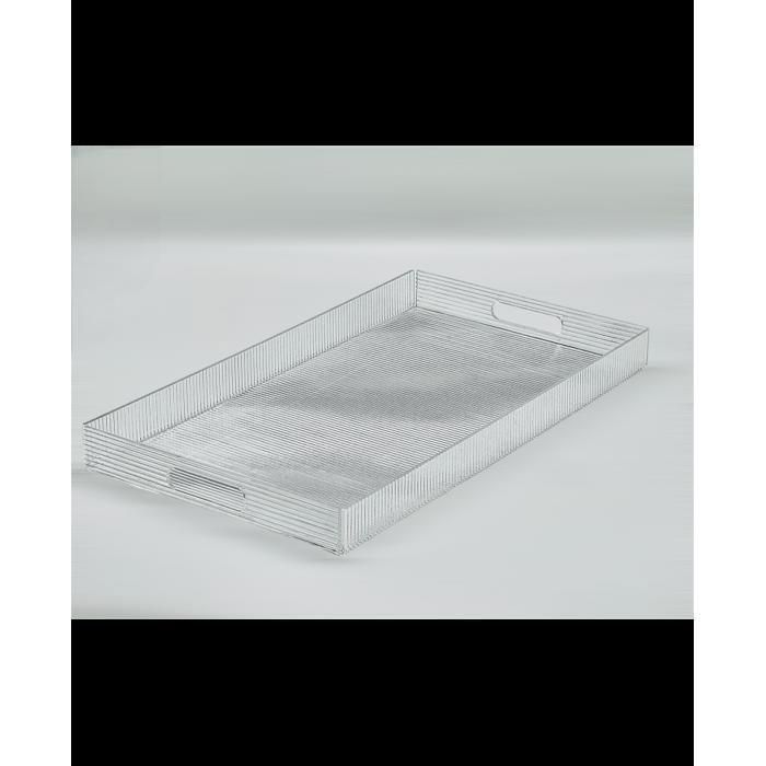 Plateau - Acacia - Rectangulaire - Acrylique transparent - 47x27cm - Résistant à l'humidité