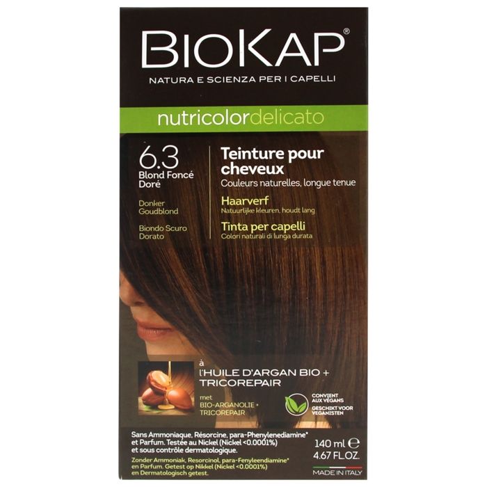 Coloration pour cheveux - Biokap - Nutricolor Delicato - Blond Foncé Doré - Sans ammoniaque - Tricorepair