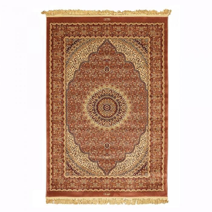 Tapis oriental 120x175 rectangle rose tissé motif ancestral PEMBE