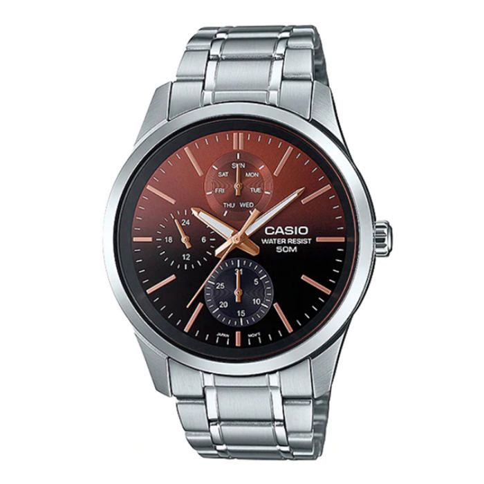 Montre homme - CASIO - MTP-E330D-5AVDF - Acier inoxydable - Étanchéité 5 ATM - Analogique