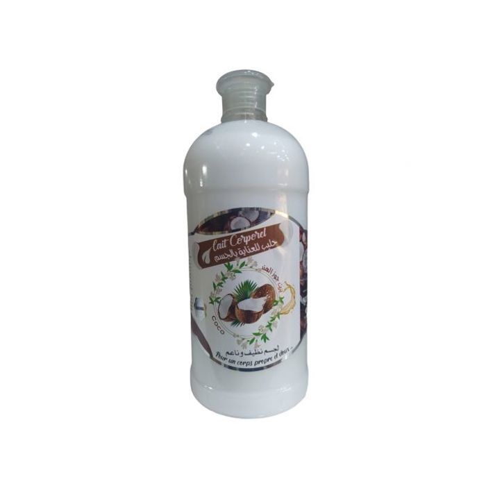 Lait Corporel - AL ASSILE - Cooco 100 % Bio - 1 Litre - Antioxydant - Hydratant - Texture Onctueuse