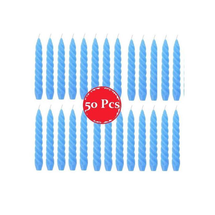 Bougies Spirales Bleu  pour gâteau d'anniversaire 10 cm (Paquet de 50)
