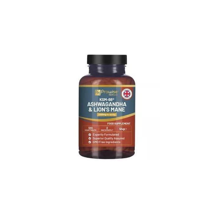 Prowise Healthcare Extrait de racine d'Ashwagandha KSM-66 et de crinière de lion 2200 mg