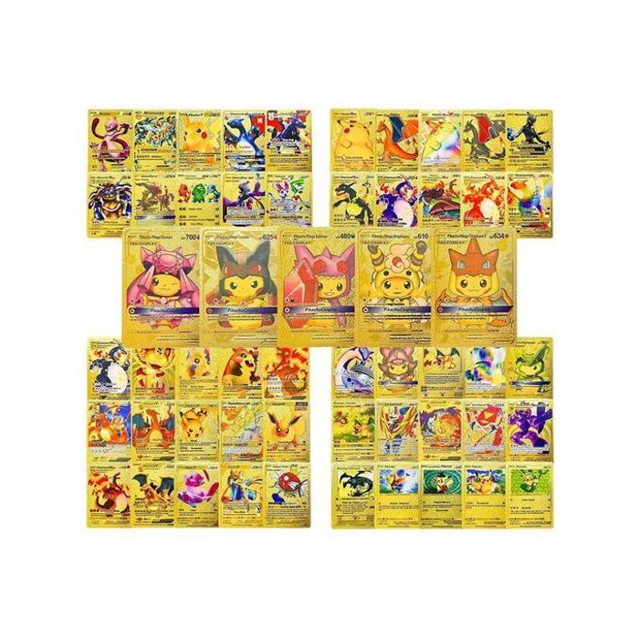 Pokemon 55 PCS GX Rare Golden Cards V Series Cards Vmax et Common / Rare Mystery Cards