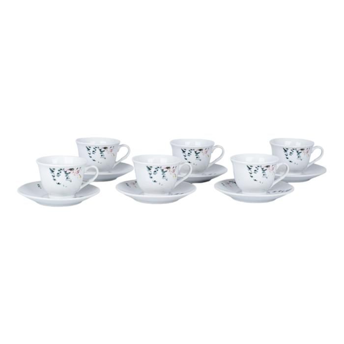 ENSEMBLE TASSES ET SOUS TASSES PORCELAINE RIZIERE AU22109 NOUVEAU
